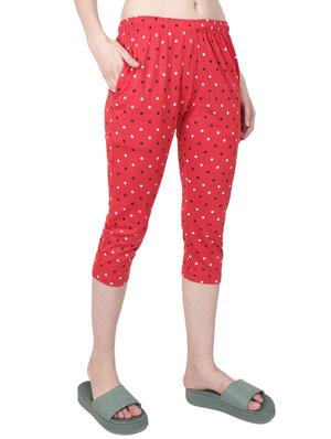 red cotton regular capris - 17195996 - Standard Image - 2