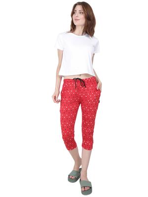 red cotton regular capris - 17195996 - Standard Image - 4