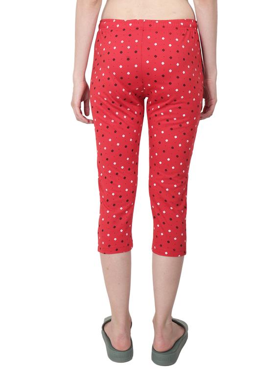 red cotton regular capris - 17195996 - Zoom Image - 3