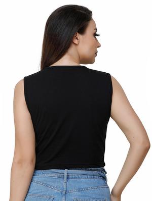 black cotton crop top - 17196179 - Standard Image - 3
