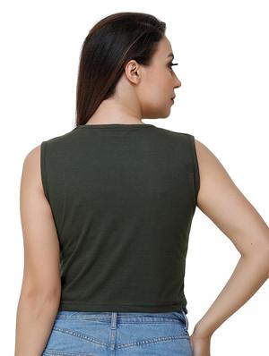 green cotton crop top - 17196182 - Standard Image - 3