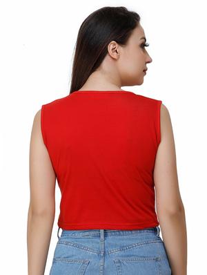 red cotton crop top - 17196184 - Standard Image - 3