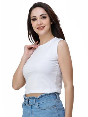 white cotton crop top - 17196185 - Standard Image - 2