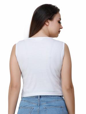 white cotton crop top - 17196185 - Standard Image - 3
