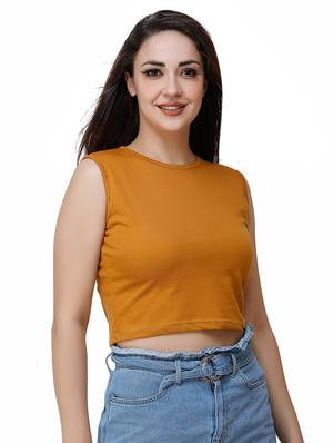 yellow cotton crop top - 17196186 - Standard Image - 2