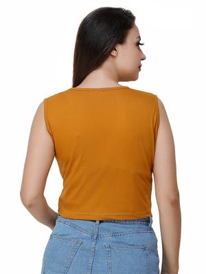 yellow cotton crop top - 17196186 - Standard Image - 3
