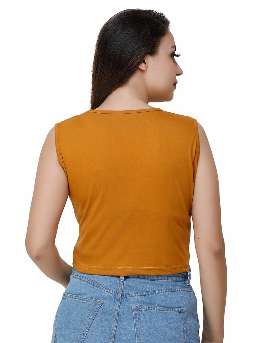 yellow cotton crop top - 17196186 - Zoom Image - 3