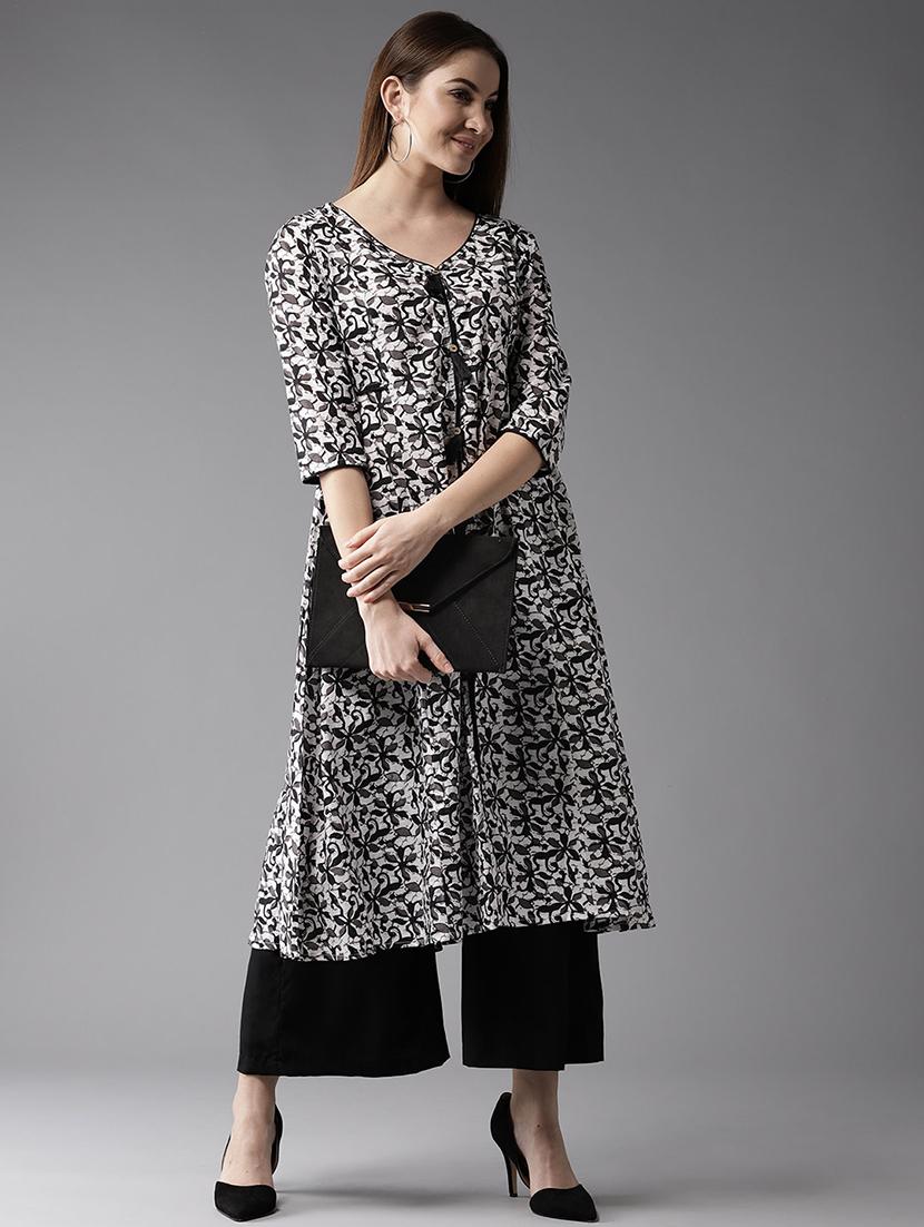 floral a-line kurta - 17196226 - Zoom Image - 3