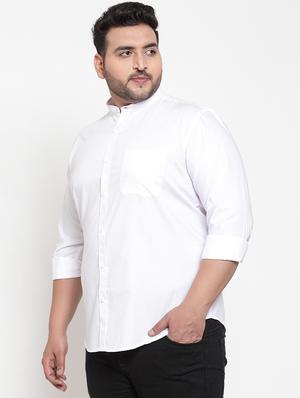 white solid plus size casual shirt - 17196290 - Standard Image - 2