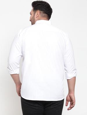 white solid plus size casual shirt - 17196290 - Standard Image - 3