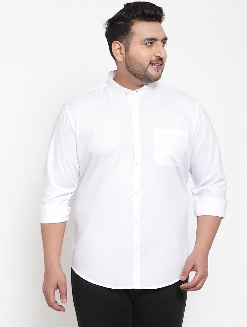 white solid plus size casual shirt - 17196290 - Zoom Image - 1