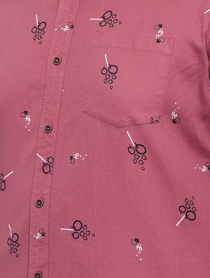 pink printed plus size casual shirt - 17196304 - Standard Image - 5