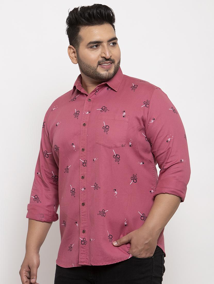 pink printed plus size casual shirt - 17196304 - Zoom Image - 2