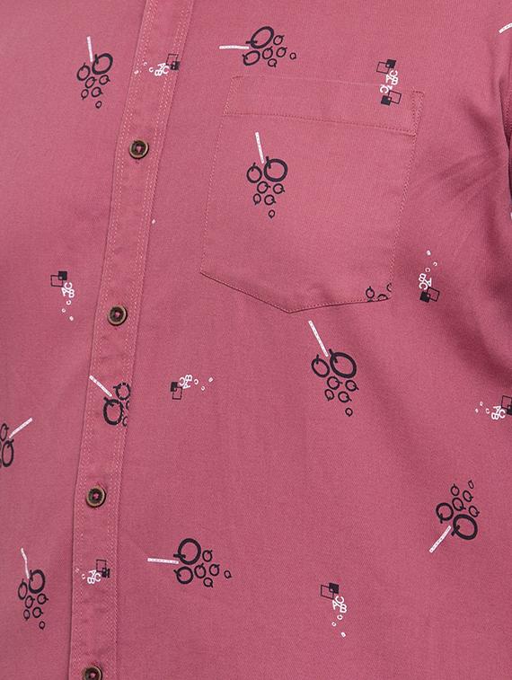 pink printed plus size casual shirt - 17196304 - Zoom Image - 5
