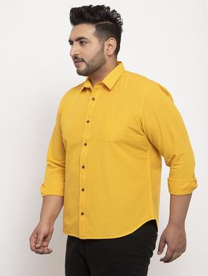 yellow solid plus size casual shirt - 17196312 - Standard Image - 2