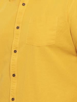 yellow solid plus size casual shirt - 17196312 - Standard Image - 5