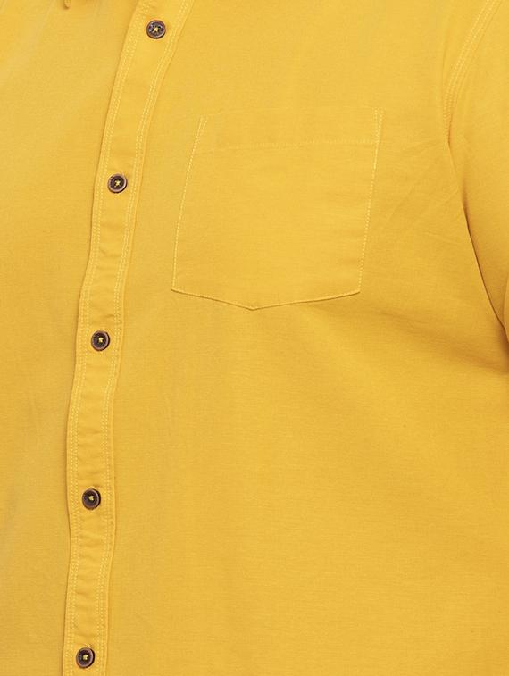 yellow solid plus size casual shirt - 17196312 - Zoom Image - 5
