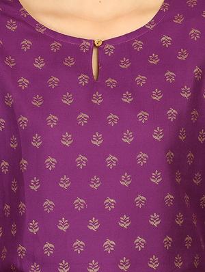 gold print kurta palazzo set - 17196374 - Standard Image - 5