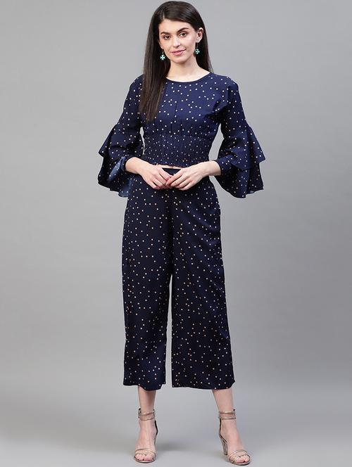 bell sleeves top with trouser set - 17196557 - Standard Image - 1