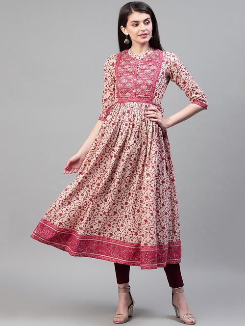 floral print flared kurta - 17196568 - Very Small Image - 1