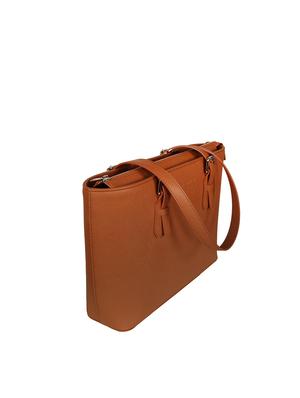 brown leatherette (pu) regular handbag - 17196778 - Standard Image - 4