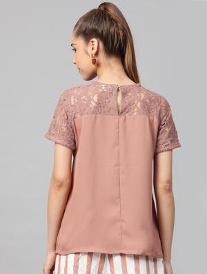 lace detail solid top - 17196997 - Standard Image - 3
