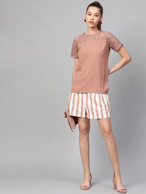 lace detail solid top - 17196997 - Standard Image - 4