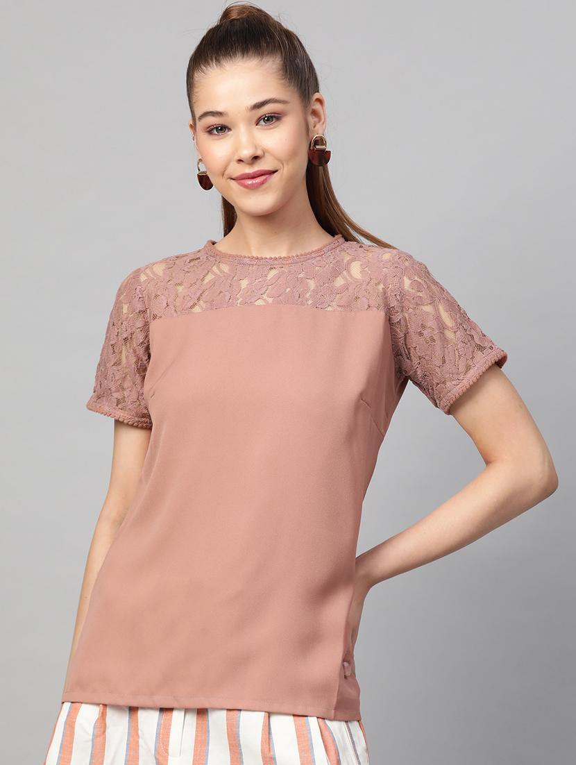 lace detail solid top - 17196997 - Zoom Image - 1