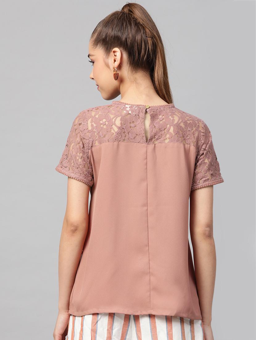 lace detail solid top - 17196997 - Zoom Image - 3