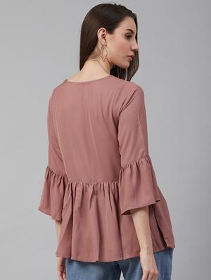 pink polyester regular top - 17196999 - Standard Image - 3
