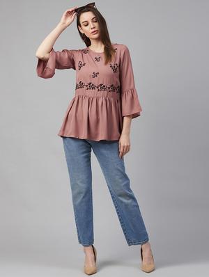 pink polyester regular top - 17196999 - Standard Image - 4