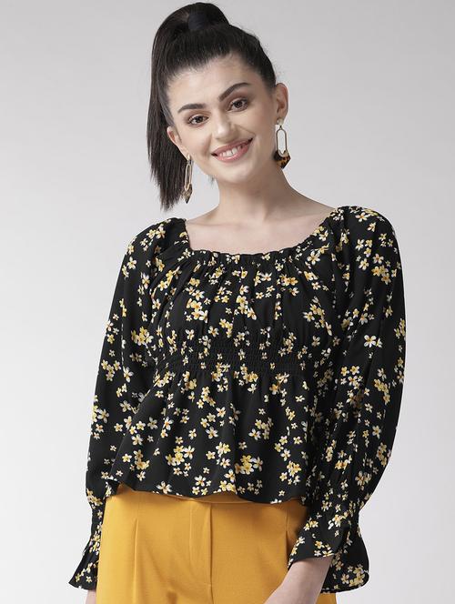black polyester regular top - 17197010 - Standard Image - 1