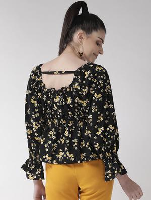 black polyester regular top - 17197010 - Standard Image - 3