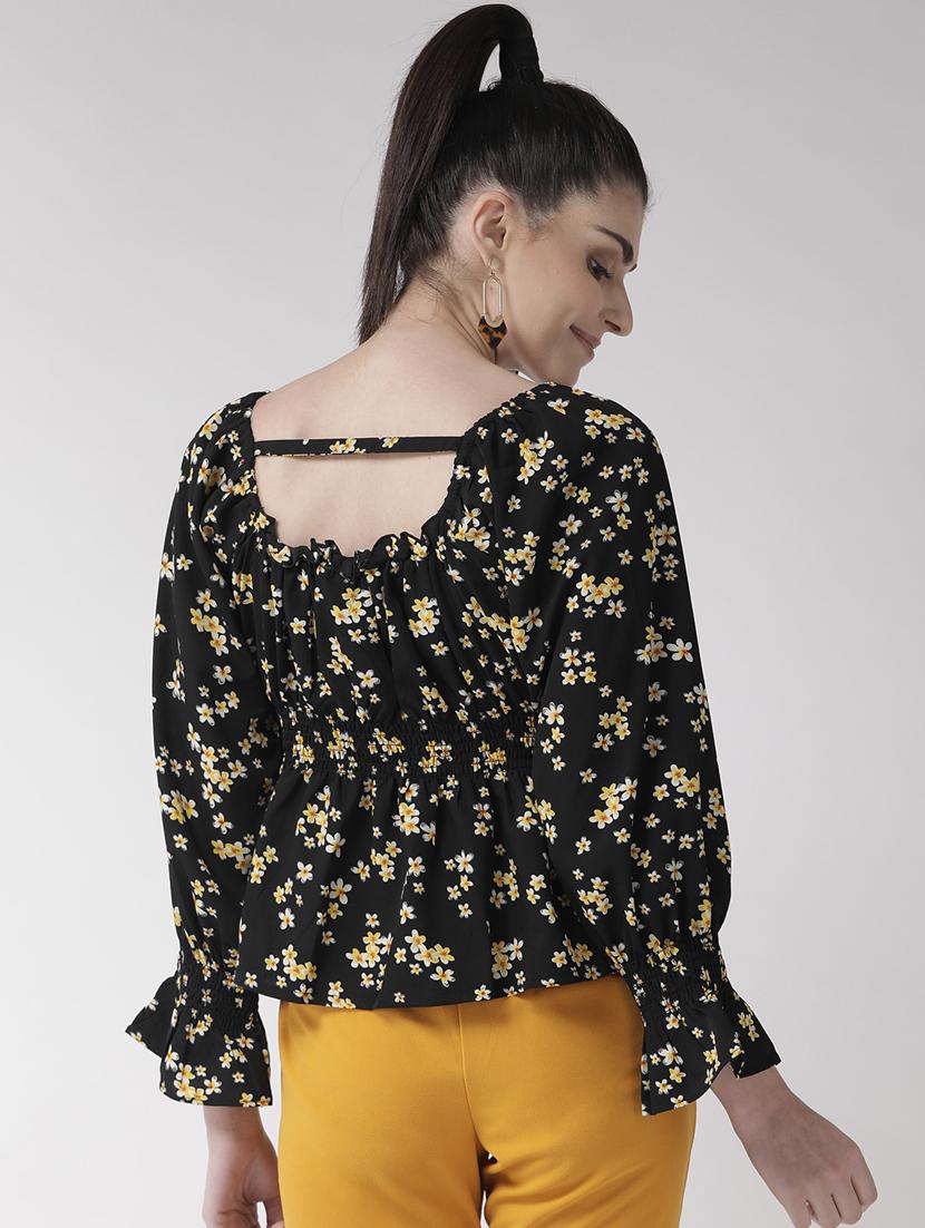 black polyester regular top - 17197010 - Zoom Image - 3