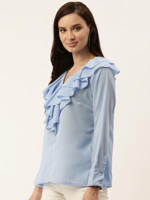 blue polyester regular top - 17197040 - Standard Image - 2