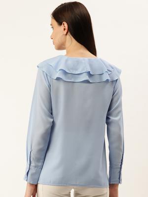 blue polyester regular top - 17197040 - Standard Image - 3