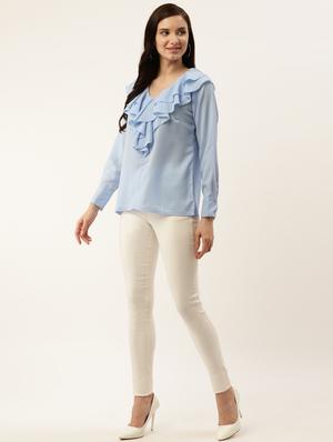 blue polyester regular top - 17197040 - Standard Image - 4