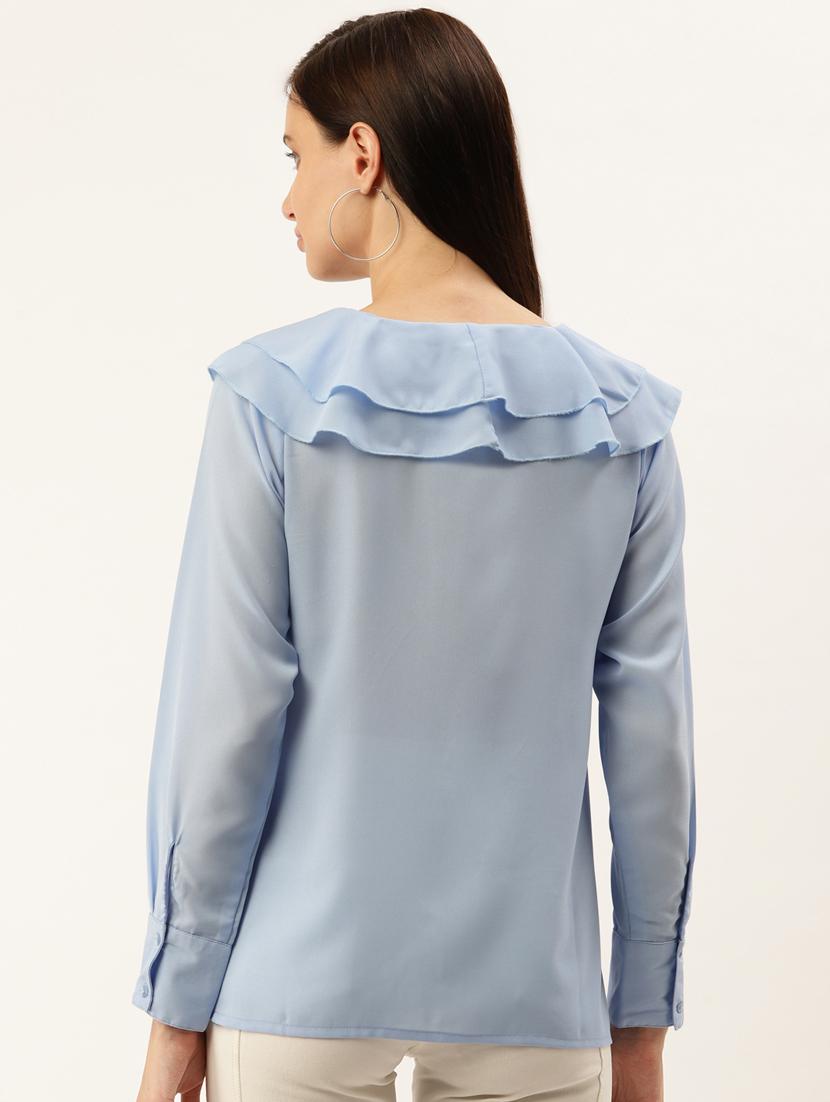 blue polyester regular top - 17197040 - Zoom Image - 3