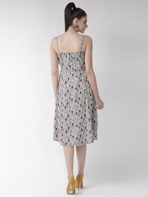 grey polyester aline dress - 17197457 - Standard Image - 3