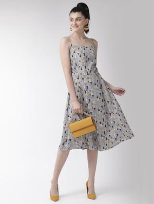 grey polyester aline dress - 17197457 - Standard Image - 4