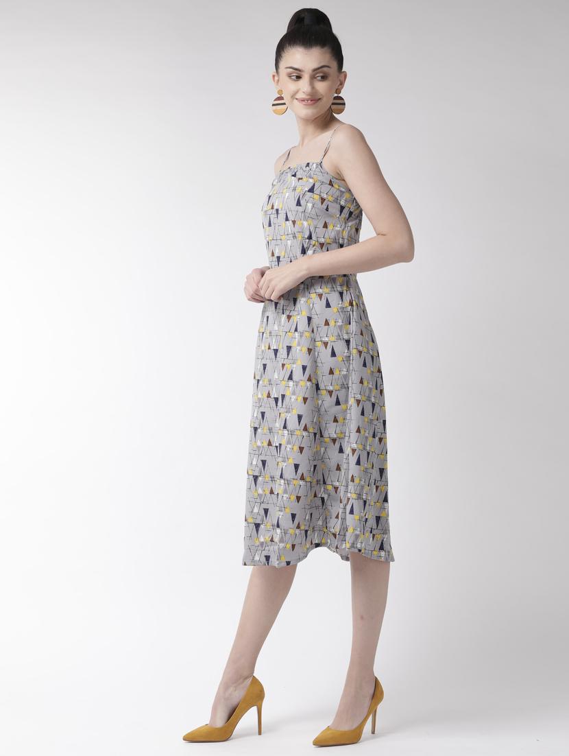 grey polyester aline dress - 17197457 - Zoom Image - 2
