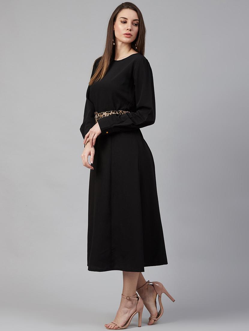 black polyester aline dress - 17197459 - Zoom Image - 2