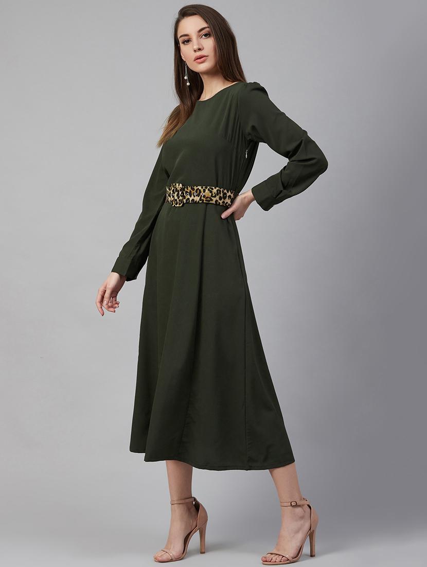 green polyester aline dress - 17197460 - Zoom Image - 2