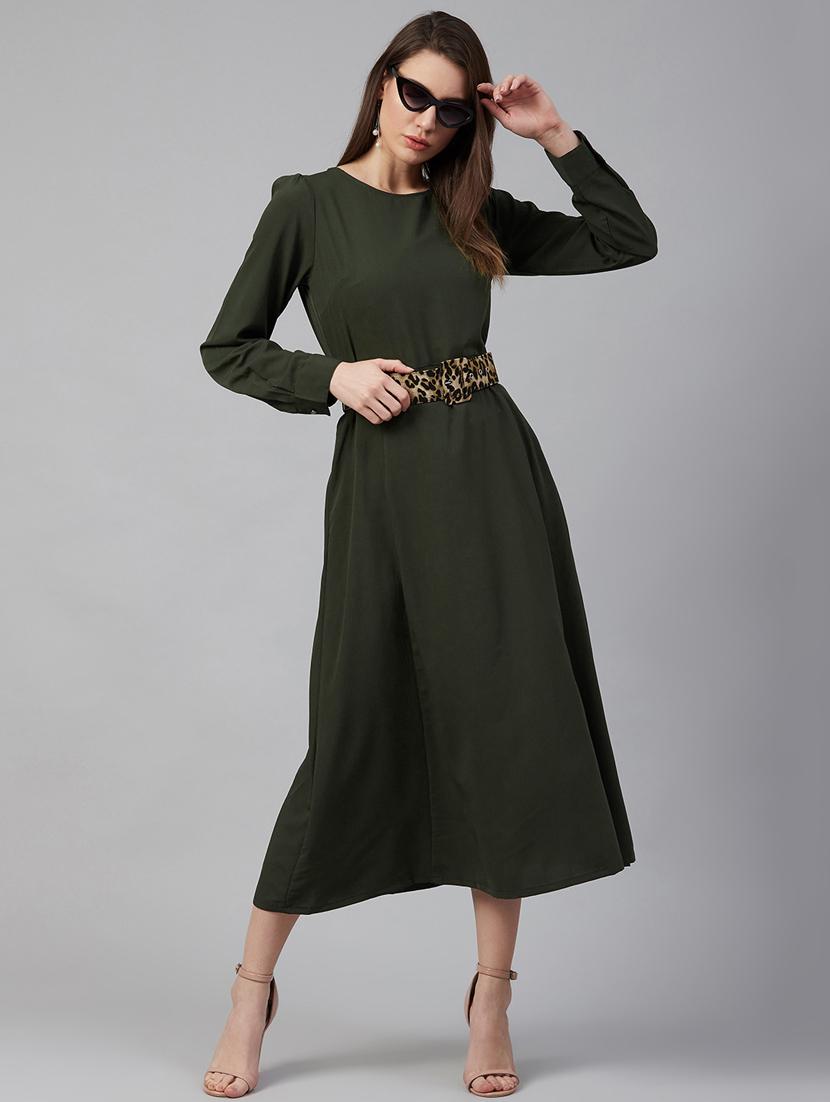 green polyester aline dress - 17197460 - Zoom Image - 4
