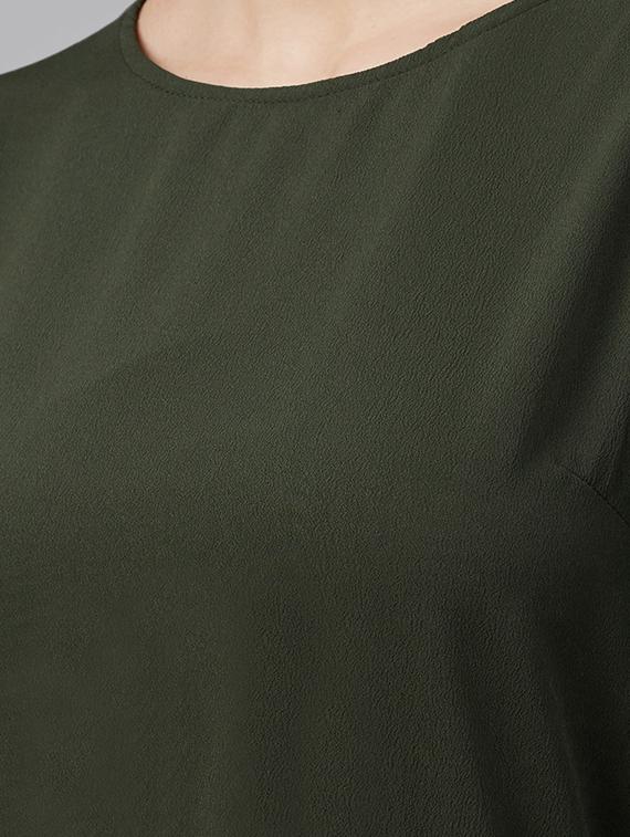 green polyester aline dress - 17197460 - Zoom Image - 5