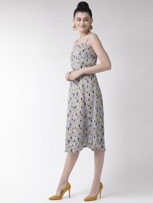 grey polyester aline dress - 17197461 - Standard Image - 2