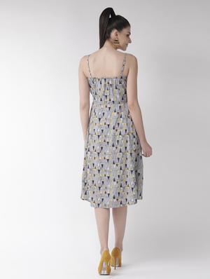 grey polyester aline dress - 17197461 - Standard Image - 3