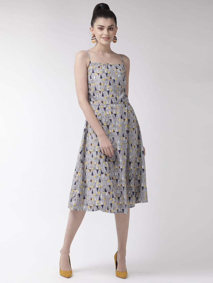 grey polyester aline dress - 17197461 - Zoom Image - 1