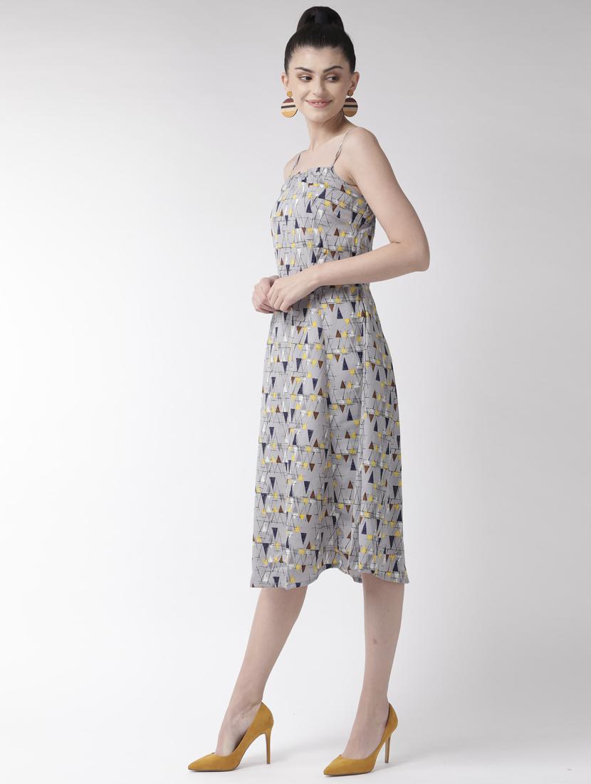 grey polyester aline dress - 17197461 - Zoom Image - 2