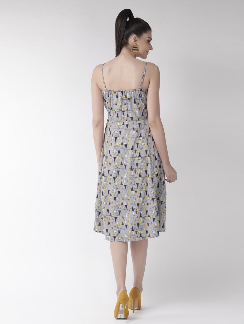 grey polyester aline dress - 17197461 - Zoom Image - 3